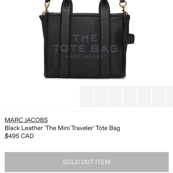 Marc Jacobs Black Leather ‘The Mini Traveler’ Tote Bag - Picture 2 of 9